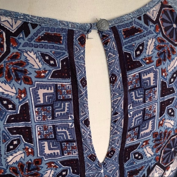 FREE PEOPLE Print Dress Boho Sheer Long Sleeves - Picture 9 of 12